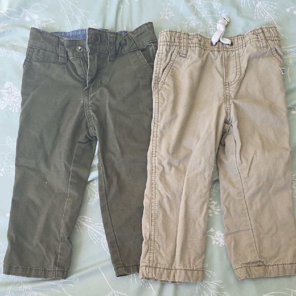 Cat & Jack Olive and Tan Kids' Pants Set